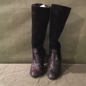 Worthington Heeled Boot Black Leather / Suede 7M